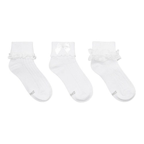 Classic Cuffed Kids Socks White