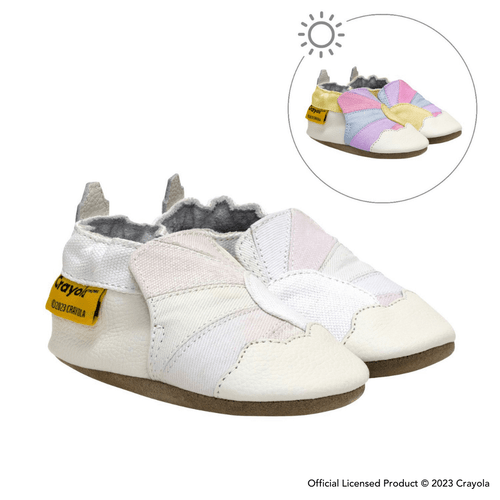 Crayola® Hello Sunshine Soft Soles in White, perspective view