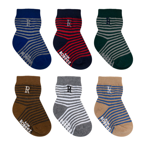 Striped Monograms Baby Socks, flat lay
