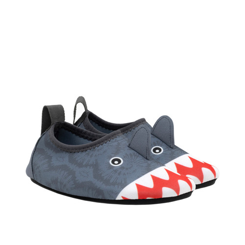 Shibori Shark Aqua Shoes in Grey, perspective view