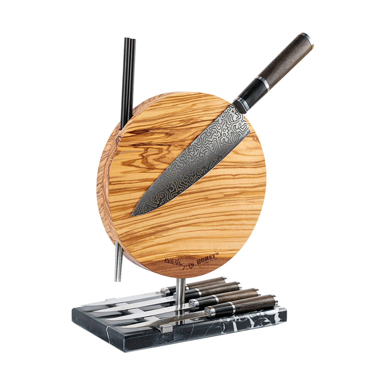 Next Level Magnetic Knife Block Acacia with Light - Creative