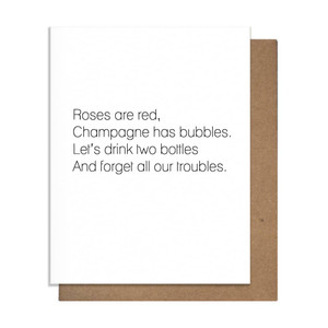 Champagne Poem Greeting Card Champagne Poem Greeting Card