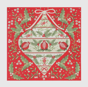 Folk Red Christmas Paper Napkins - 20 Pack