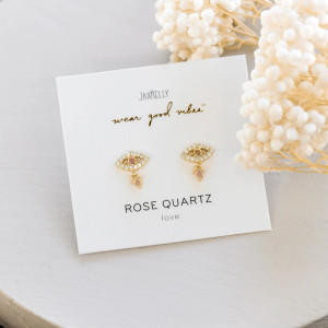 Rose Quartz Evil Eye Drop by JaxKelly