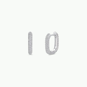 Pavé Silver Hoop by JaxKelly