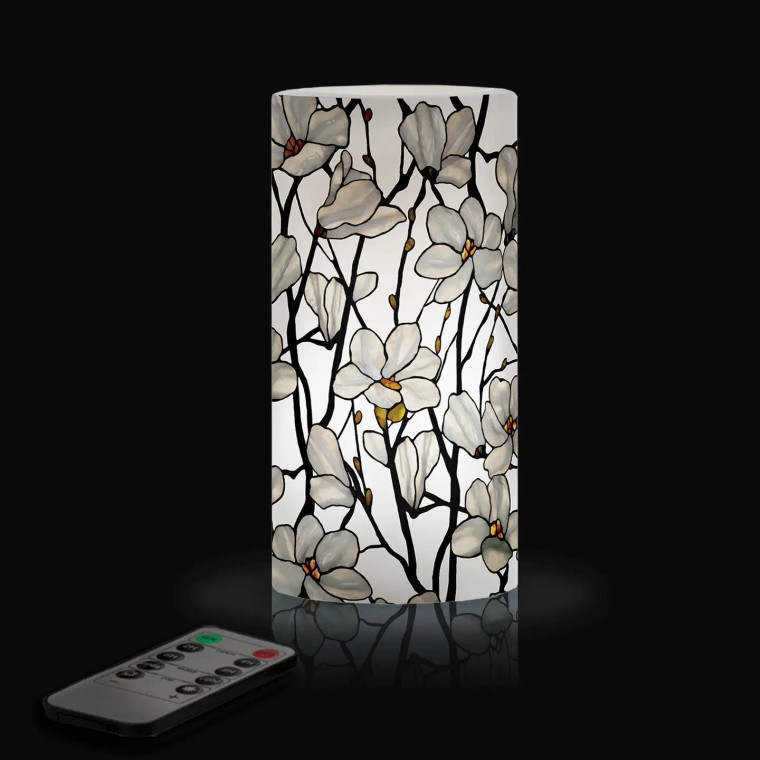 Tiffany Magnolia 6" 6" LED Candle – Battery Operated, Flickering flameless candle
