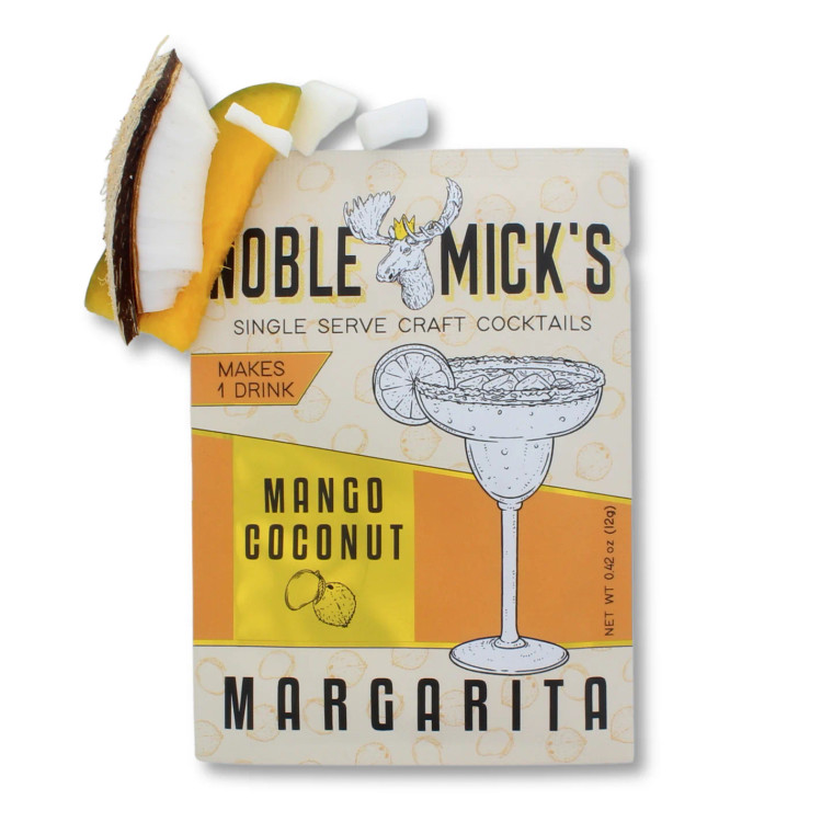 Noble Micks Mango Coconut Margarita
Single Serve Craft Cocktail or Mocktail Mixer