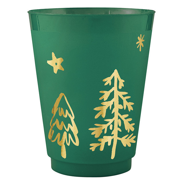 Frost Cups Trees Set of 8 (green)