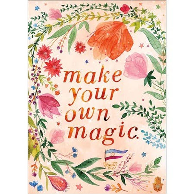 Text on front: Make your own magic. • Blank inside • 5" x 7" • Printed on semi-gloss cardstock sourced from a combination of sustainably managed forests and recycled materials
$4.99
