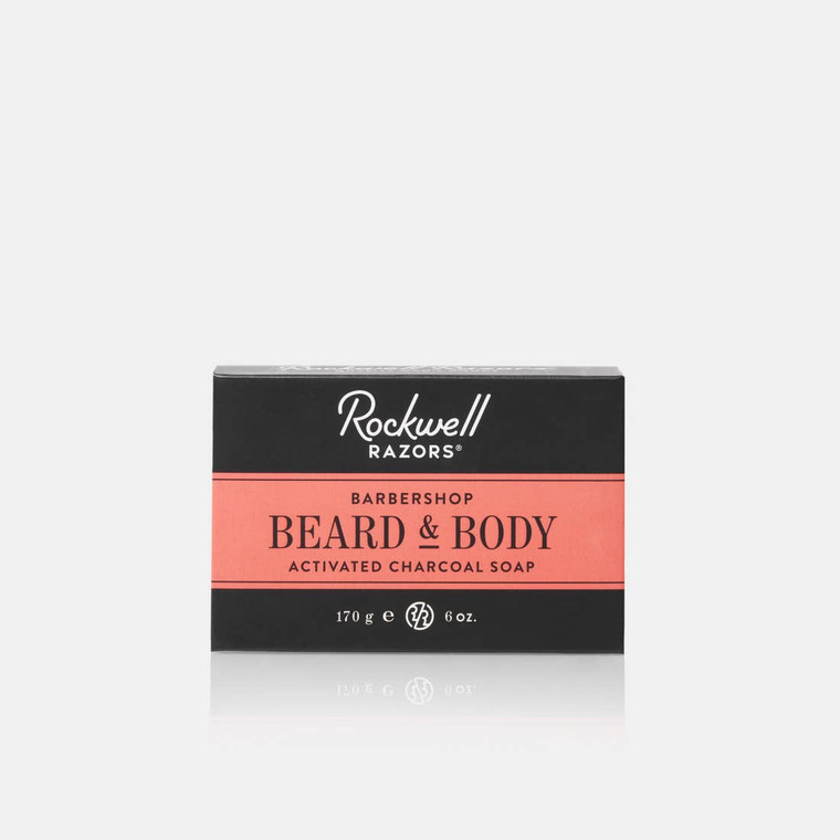 Our 6 oz rockwell beard & body bar - barbershop scent is thoughtfully formulated to clean both skin and facial hair, the beard and body bar uses premium jojoba oil, shea butter, and activated charcoal to leave your skin fresh and moisturized, while coffee acts as a natural exfoliant.