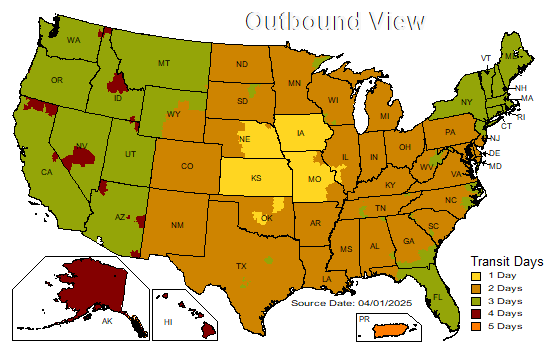 Ground Time-in-Transit Map