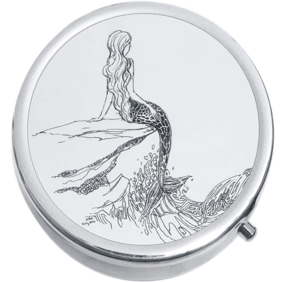 Pill Box Design Draw Outline Drawing Mermaid Medical Pill Box