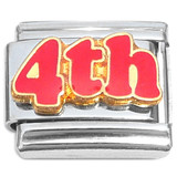 Number Four 4th Fourth Italian Charm
