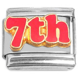 Number Seven 7th Seventh Italian Charm