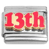 Number Thirteen 13th Thirteenth Italian Charm