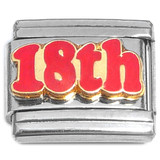 Number Eighteen 18th Eighteenth Italian Charm