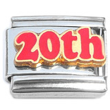 Number Twenty 20th Twentieth Italian Charm