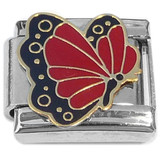 Maroon Flying Butterfly Italian Charm