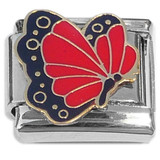 Red Flying Butterfly Italian Charm