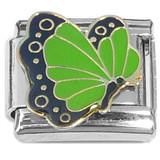Light Green Flying Butterfly Italian Charm