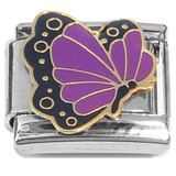 Purple Flying Butterfly Italian Charm
