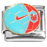 Soccer Ball Blue Red Italian Charm