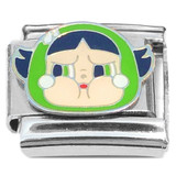 Crybaby Face Green Italian Charm