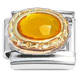 Oval Amber Bling Italian Charm