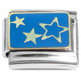 Multi Stars on Blue Italian Charm