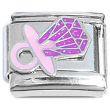 Pink Purple Bling Ring Pop Italian Charm