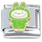 Cute Monster Eyes Closed Green Italian Charm