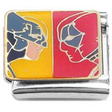 Dueling Superhero Faces Italian Charm