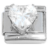 Big Bling Heart Clear Italian Charm