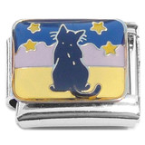 Cat Night Sky Stars Italian Charm