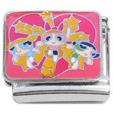 Power Puff Girls Heart Pink Italian Charm