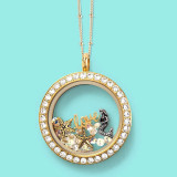 Fancy Letter Q Floating Locket Charm