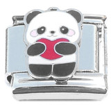 Cute Panda Holding Heart Italian Charm