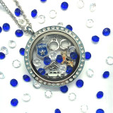 April Boy Silvertone Floating Locket Charm