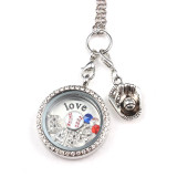 July Boy Silvertone Floating Locket Charm