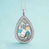 August Girl Silvertone Floating Locket Charm