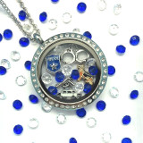 Fancy Silvertone Number 1 Floating Locket Charm Fancy Silvertone Number 1 Floating Locket Charm