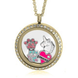 Rose Goldtone Heart Key Floating Locket Charm Rose Goldtone Heart Key Floating Locket Charm