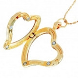 Gold Curvy Heart Locket with Necklace