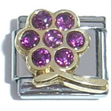 February Big Flower Italian Charm