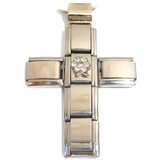 Italian Charm Cross Necklace April