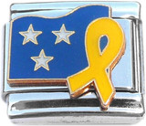 Yellow Ribbon Italian Charm