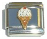 White Ice Cream Cone Italian Charm