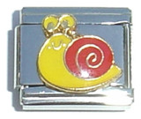 Yellow Snail Italian Charm