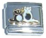 Black And White Cats Italian Charm