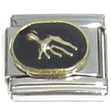 Aquarius Zodiac on Black Italian Charm